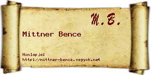 Mittner Bence névjegykártya